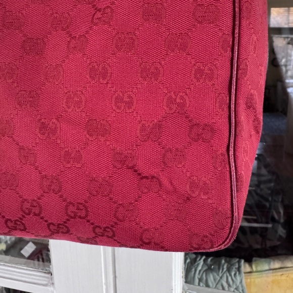 Gucci Vintage Red Monogram Canvas Tote Bag 8.5”EUC - Picture 3 of 16